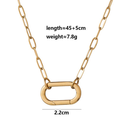 Quadrilateral Pendant Unisex Jewelry In 304 Stainless Steel With 18K Gold Plated PVD Coating And Artificial Crystal