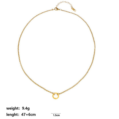 Quadrilateral Pendant Unisex Jewelry In 304 Stainless Steel With 18K Gold Plated PVD Coating And Artificial Crystal