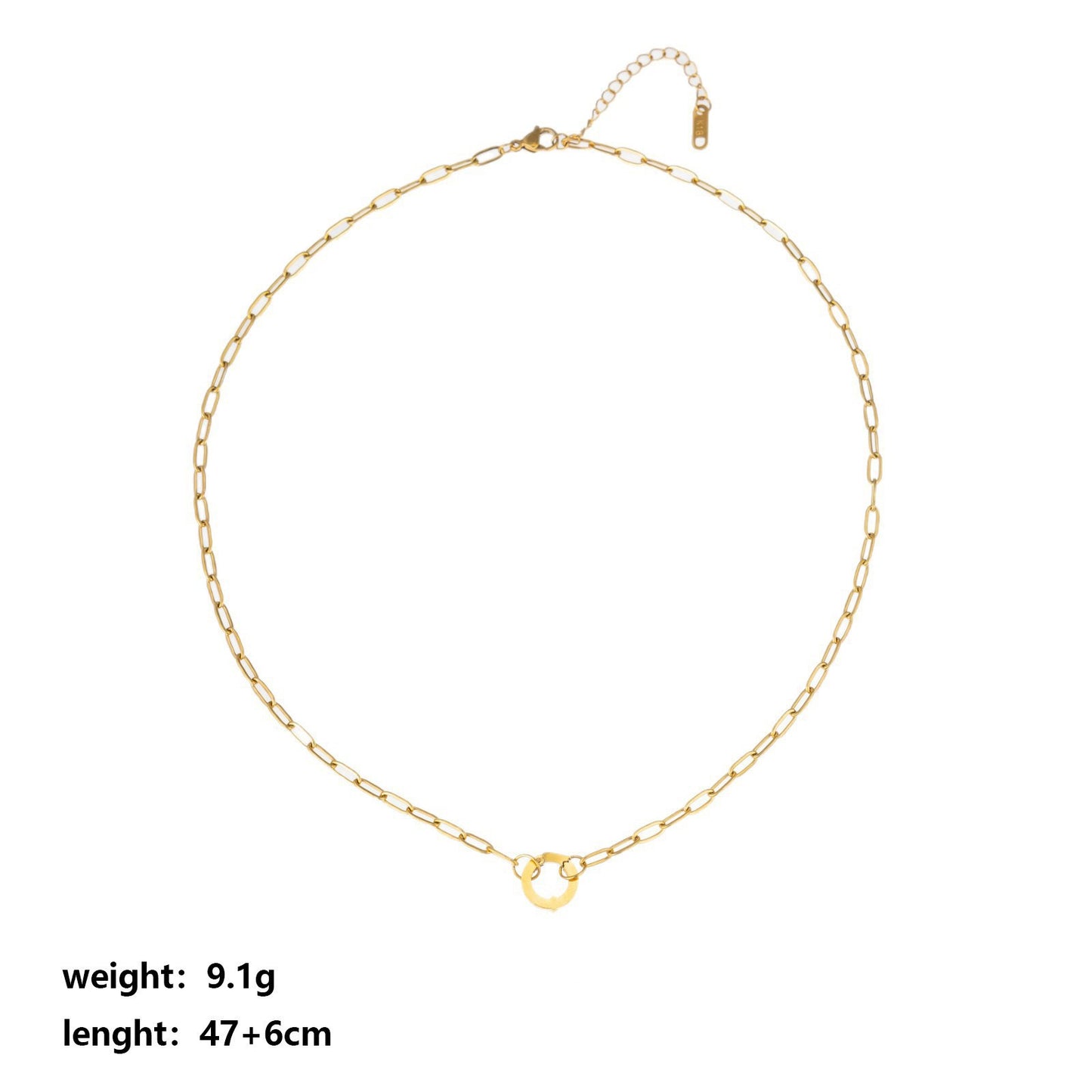 Quadrilateral Pendant Unisex Jewelry In 304 Stainless Steel With 18K Gold Plated PVD Coating And Artificial Crystal