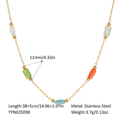 Geometric Necklace For Women Featuring 18K Real Gold Plated 304 Stainless Steel With PVD Coated Finish And Box Chain