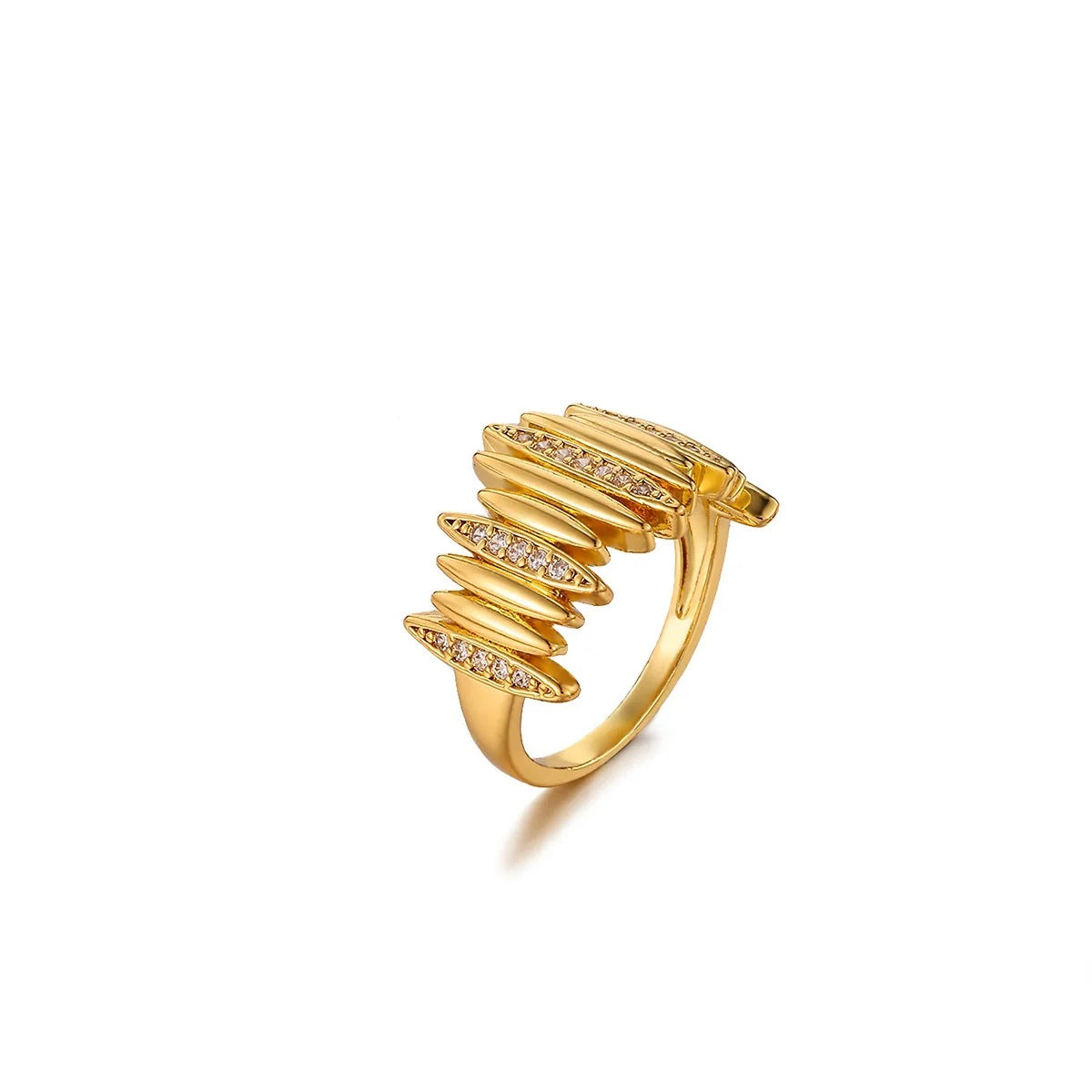 For Open Rings Made Of Copper Featuring Zircon Inlay, Stylish And Elegant Design