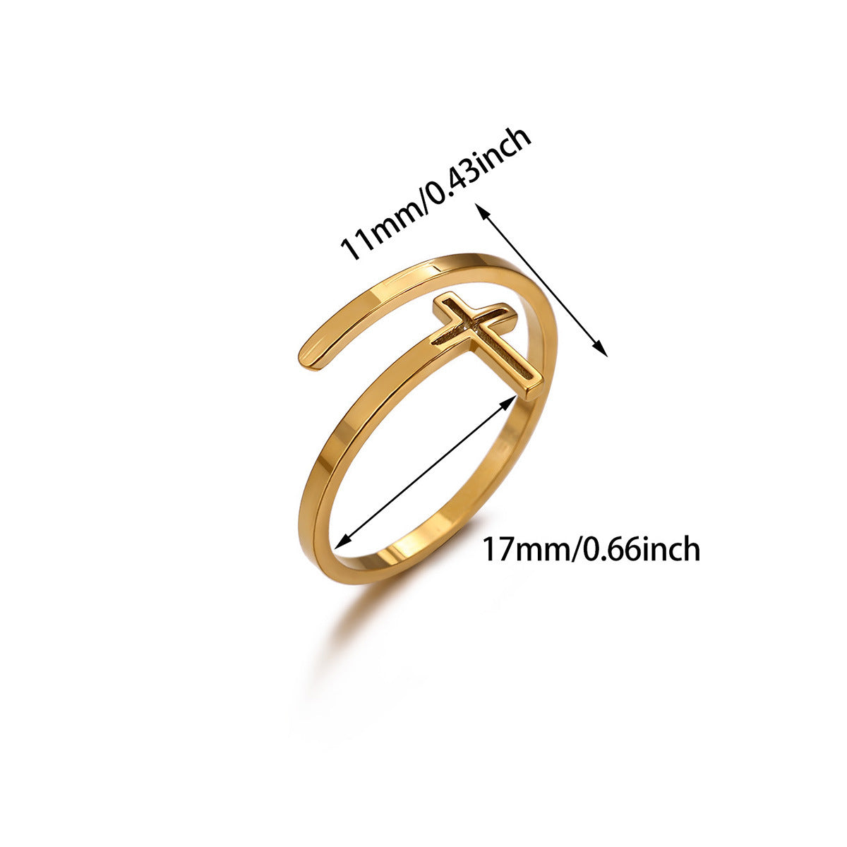 Heart Shape Ring For Women In 18K Real Gold Plated Copper With Zircon Inlay, Golden