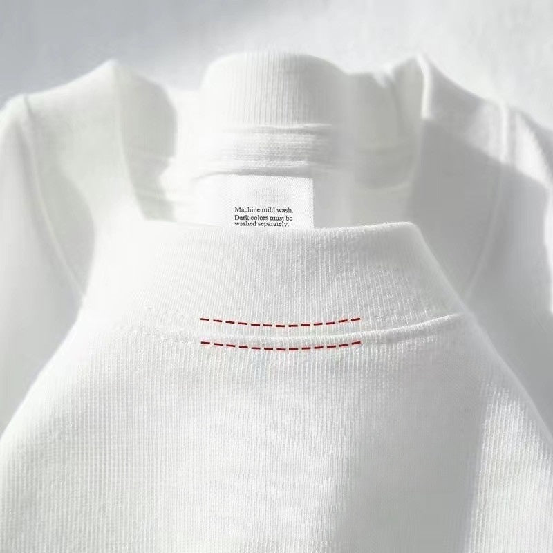 Heart Shape Simple Style Cotton Short Sleeve T-shirt Featuring Printing
