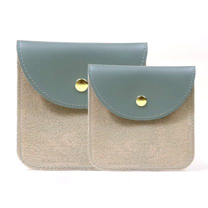Transparent PU Leather Jewelry Storage Bag Suitable For Necklaces And Bracelets Packaging Dustproof Bag Solid Color Asymmetric Design