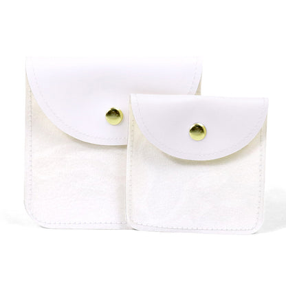 Transparent PU Leather Jewelry Storage Bag Suitable For Necklaces And Bracelets Packaging Dustproof Bag Solid Color Asymmetric Design