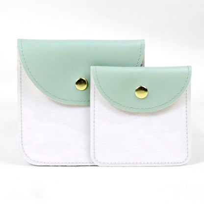 Transparent PU Leather Jewelry Storage Bag Suitable For Necklaces And Bracelets Packaging Dustproof Bag Solid Color Asymmetric Design