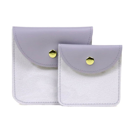 Transparent PU Leather Jewelry Storage Bag Suitable For Necklaces And Bracelets Packaging Dustproof Bag Solid Color Asymmetric Design