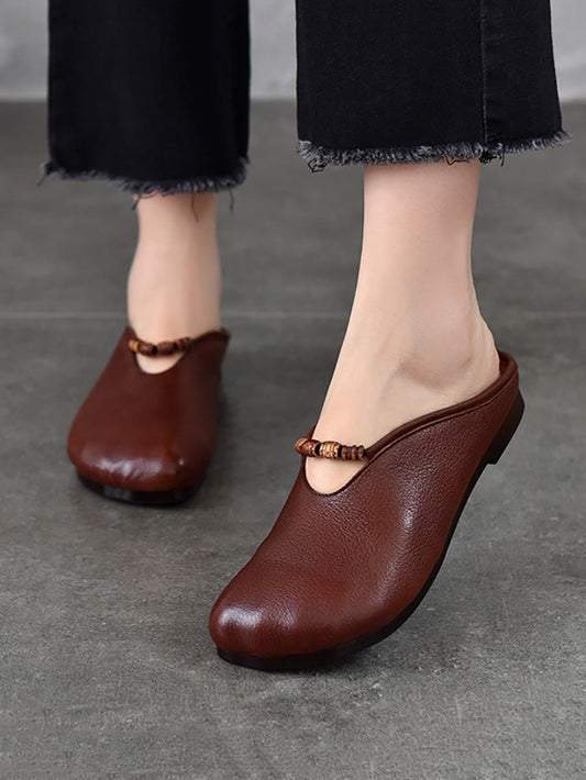 Women Vintage Summer Soft Leather Sandals