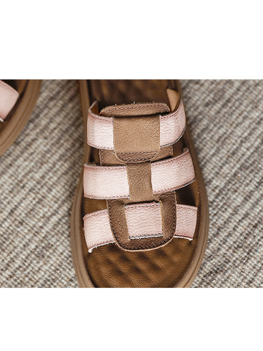 Women Summer Casual Leather Weave Slippers