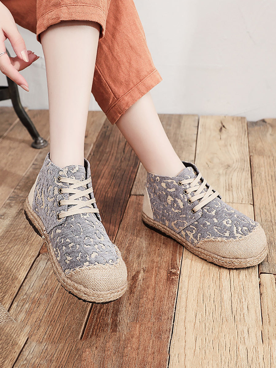 Women Ethnic Print Linen Cotton Shoes