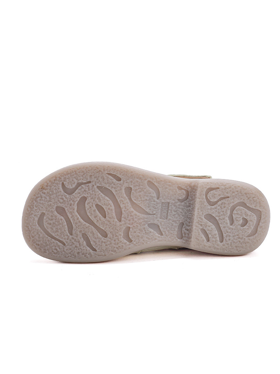 Women Vintage Summer Leather Hollow Out Platfrom Shoes