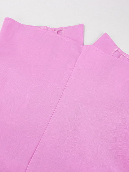 Loose Sleeveless Buttoned Elasticity Pleated Solid Color Lapel Pants Trousers Two Pieces Set Vest Top