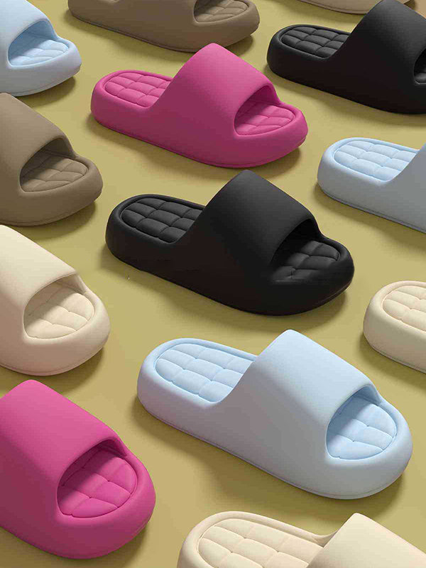 Open Toe Solid Color Platform Shoes Slippers