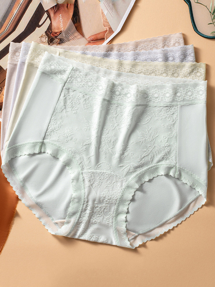 4 Pieces Summer Artsy Women Jacquard Lace Underwear