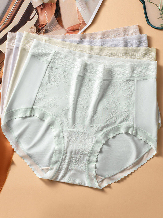 4 Pieces Summer Artsy Women Jacquard Lace Underwear