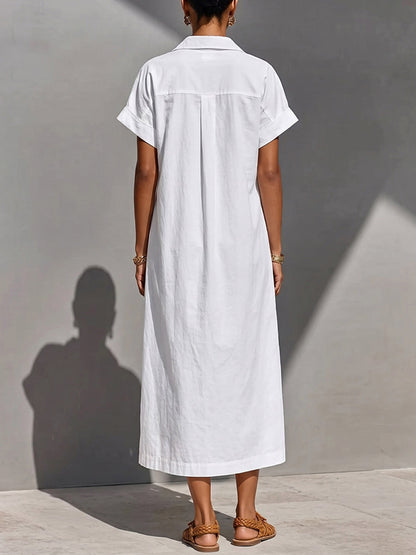 Zipper Solid Color Pockets Sleeveless High Waisted V-neck Maxi Dresses