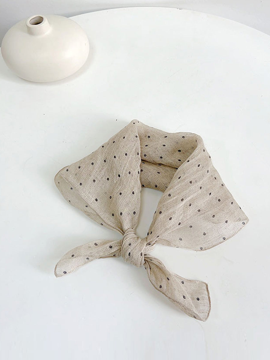 Women Artsy Floral Thin Tassel Linen Shawl Scarf