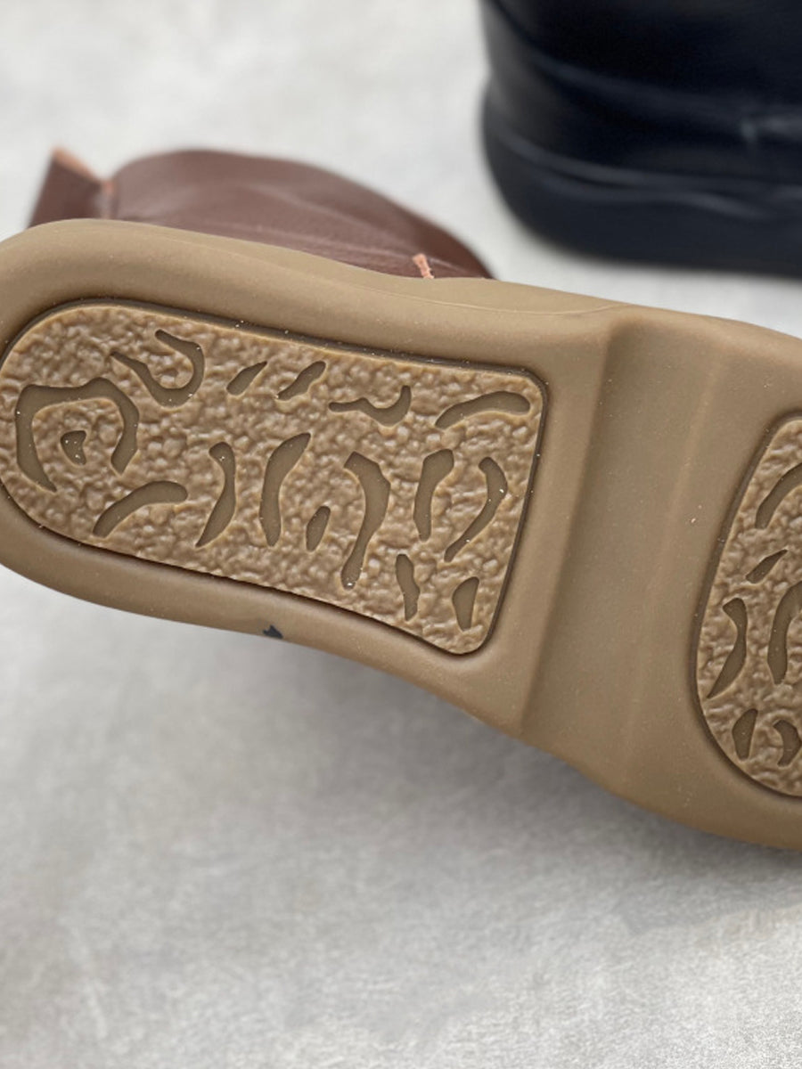 Women Casual Genuine Leather Fleece-lined Boots