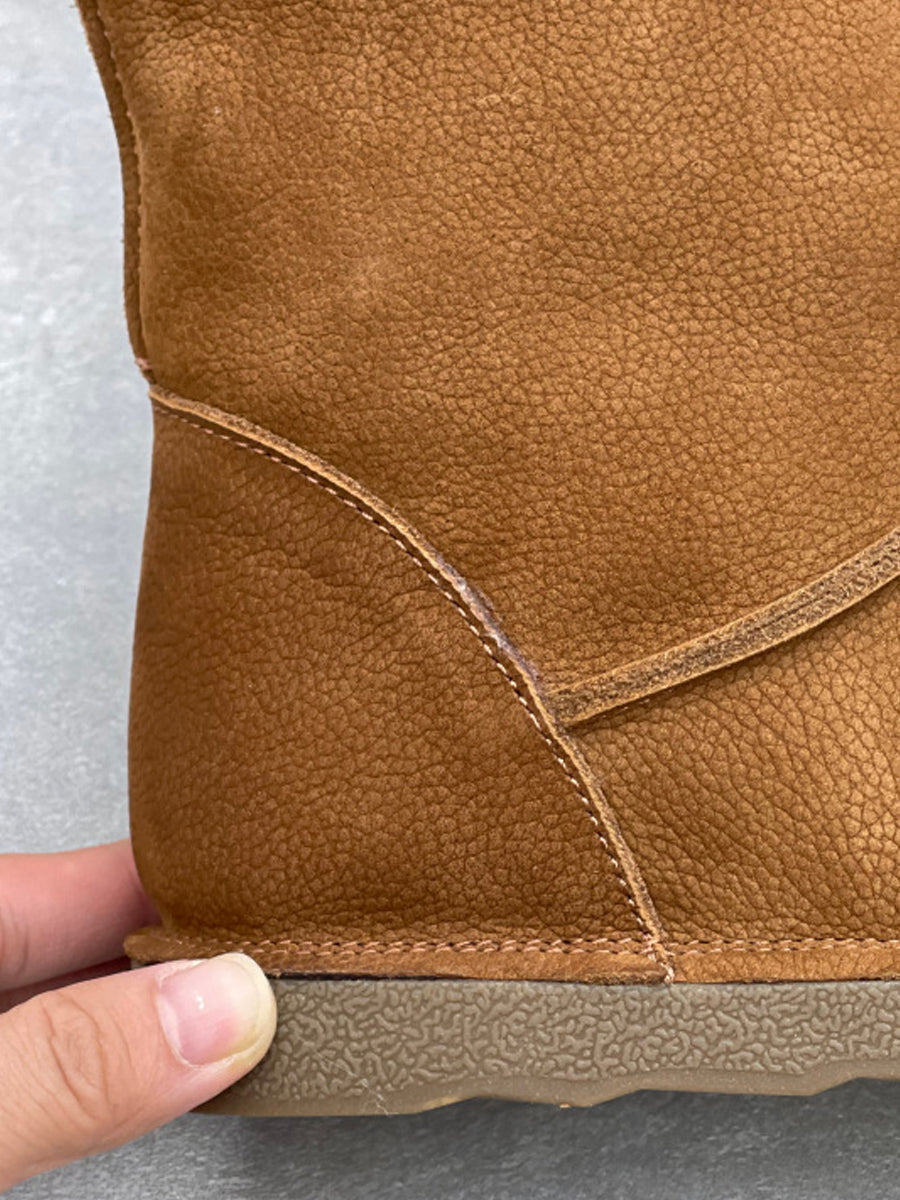 Women Winter Genuine Leather Fleece-lined Snow Boots