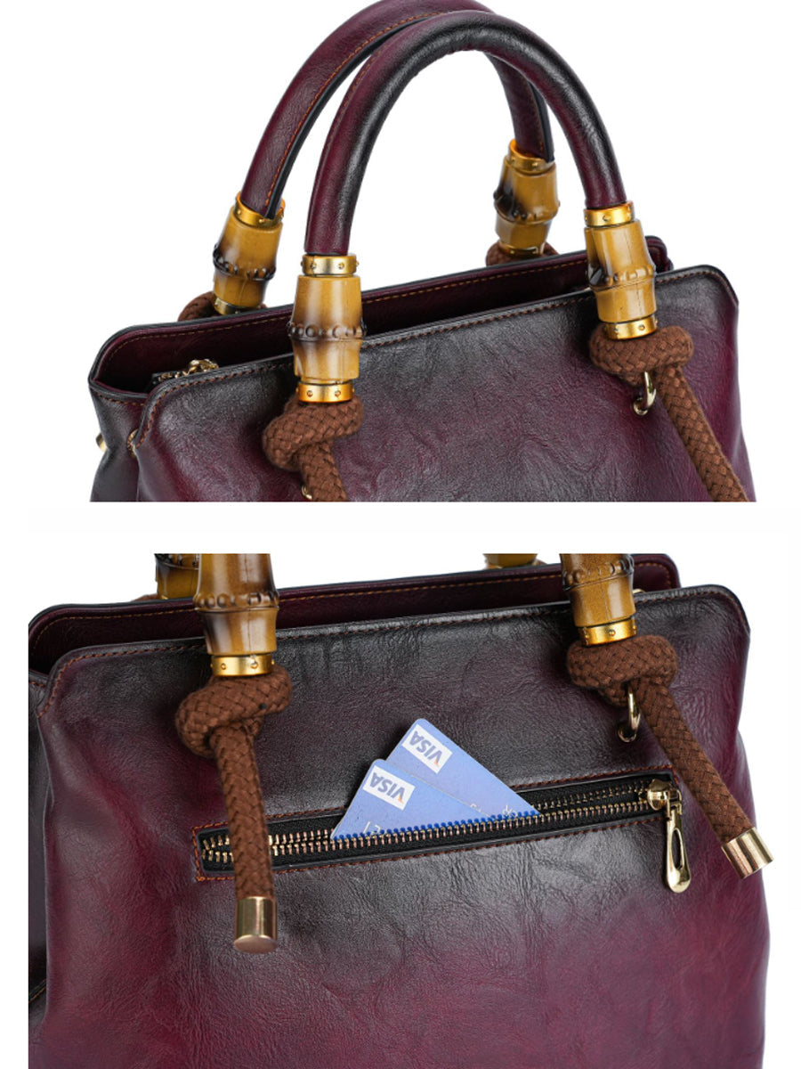 Women Vintage Flower Embossing Handbag Crossbody Bag