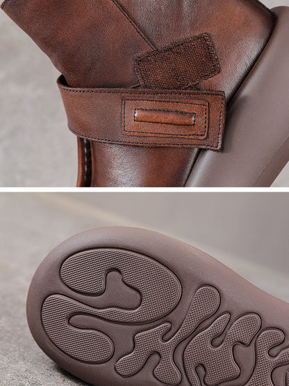 Women Winter Pure Color Platform Ankle Boots