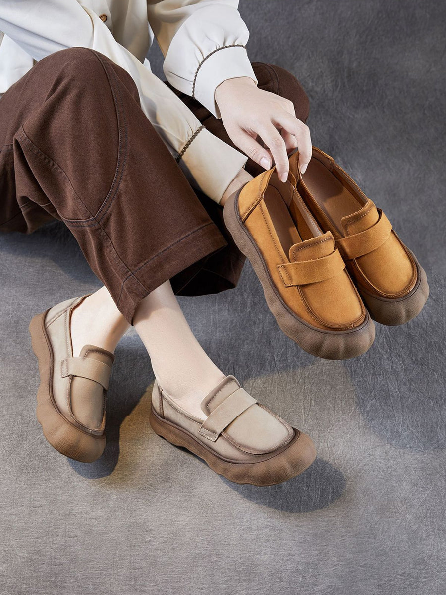 Women Autumn Genuine Leather Flat Shoes