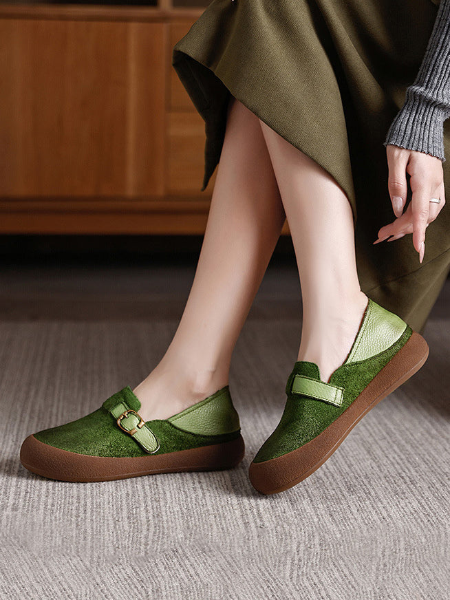 Women Autumn Vintage Leather Flat Shoes