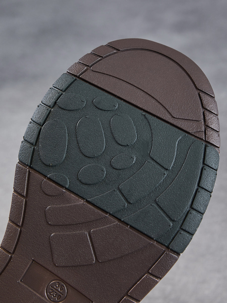 Women Vintage Genuine Leather Platform Shoes