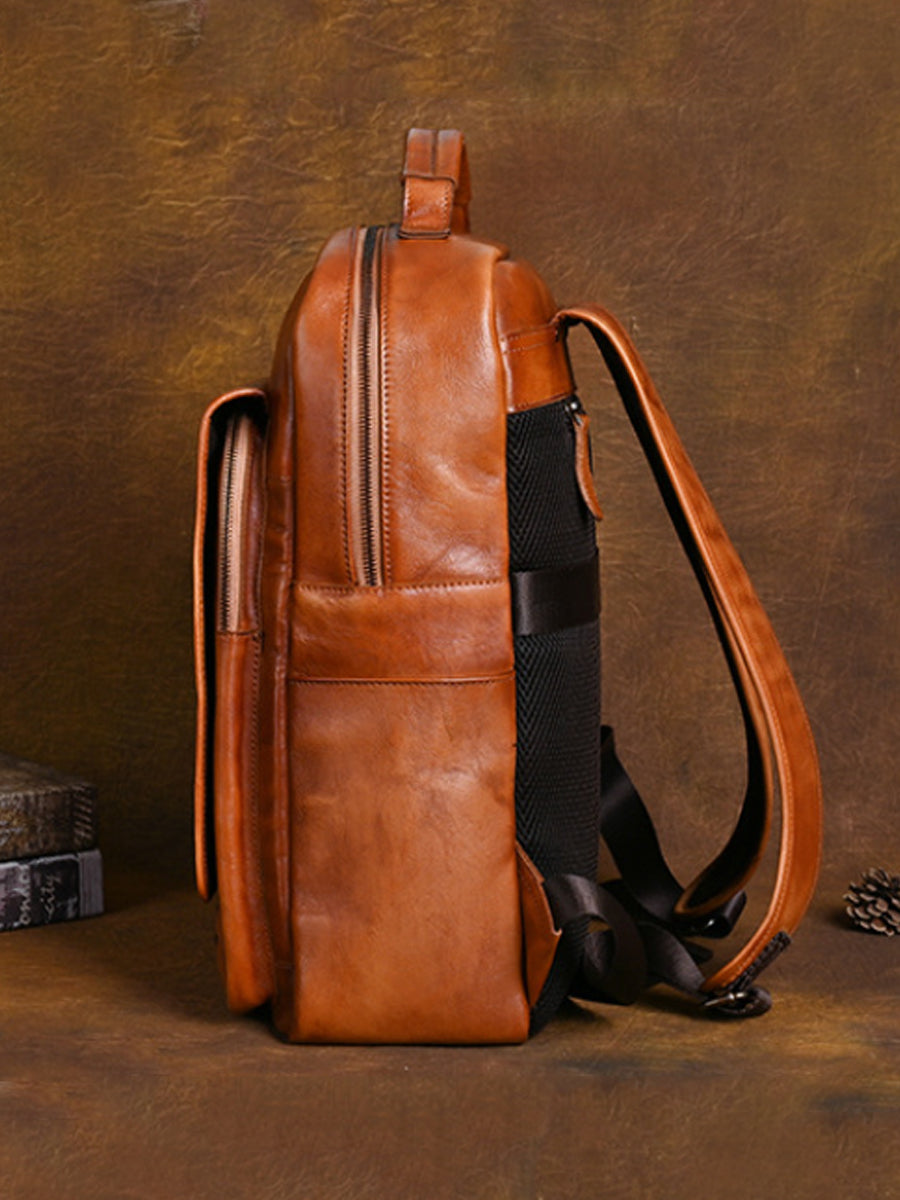 Women Vintage Leather Large Capacity Backpack