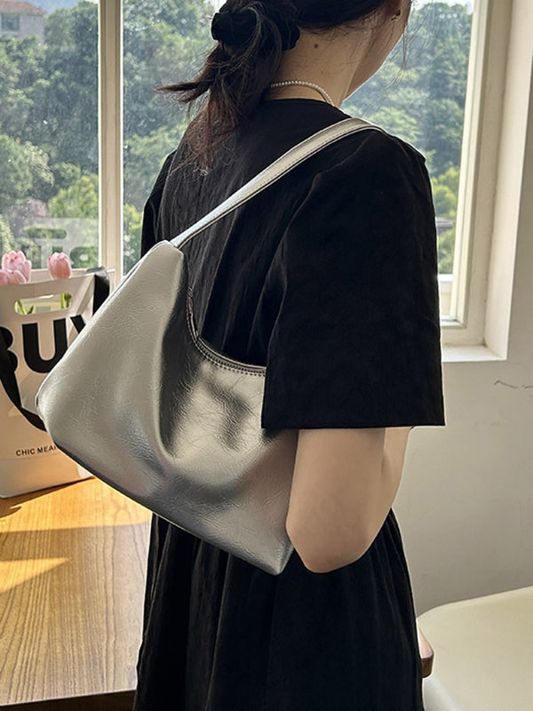 Shiny Split-Joint Zipper Bags Bags Accessories Handbags Shoulder Bags