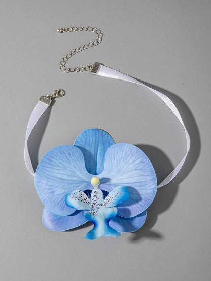 Three-Dimensional Flower Solid Color Flower Shape Necklaces Accessories