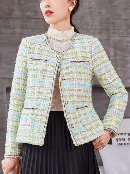 Long Sleeves Buttoned Split-Joint Round-Neck Outerwear