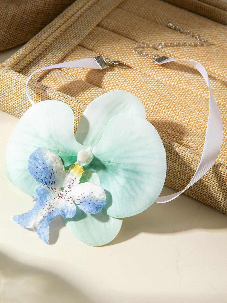 Three-Dimensional Flower Solid Color Flower Shape Necklaces Accessories