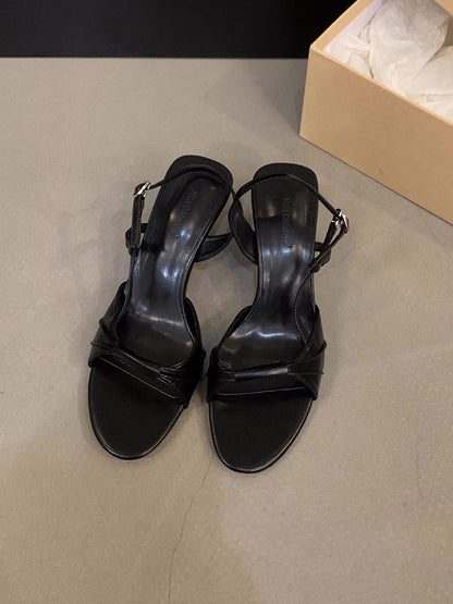 Belt Buckle Open Toe Peep-Toe Split-Joint Pumps Sandals Sling Shoes