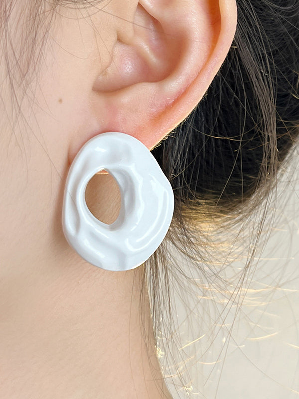 Geometric Solid Color Drop Earrings