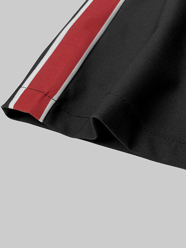 High Waisted Loose Contrast Color Printed Pants Trousers