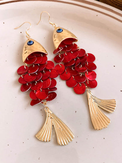 Animal Shape Tasseled Drop Earrings