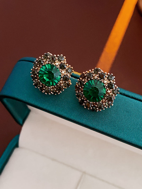 Geometric Rhine Stones Earrings Accessories