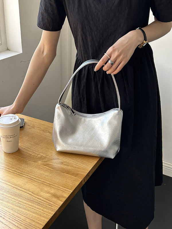 Shiny Split-Joint Zipper Bags Bags Accessories Handbags Shoulder Bags