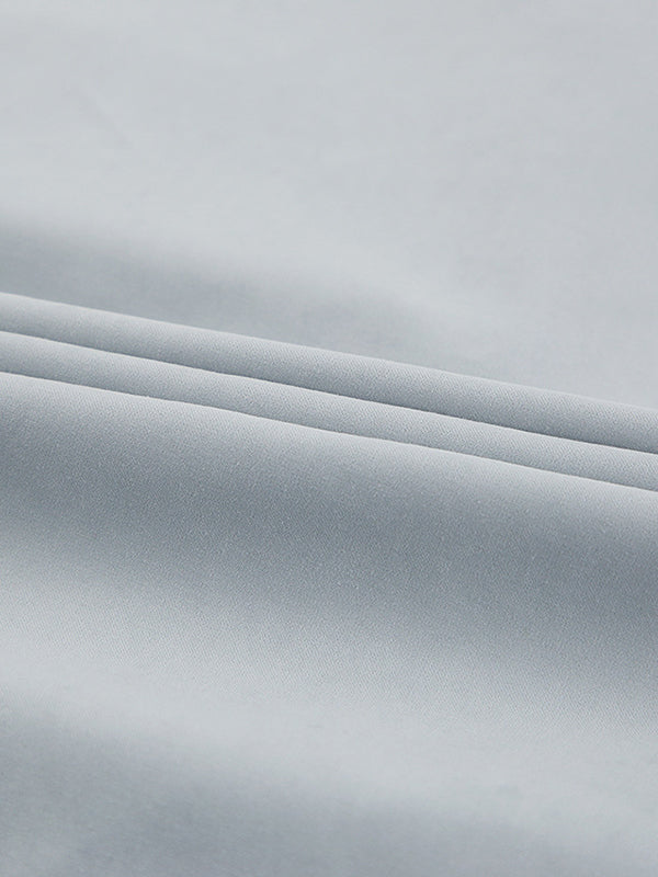 Long Sleeves Loose Solid Color Split-Joint High-Neck Blouses