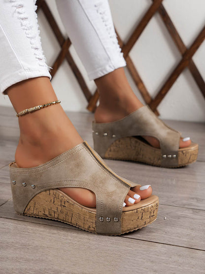 Hollow Peep Toe Slippers