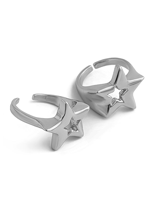 Normcore Adjustable Hollow Star Shape Rings Accessories