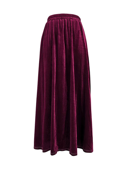 A-Line Loose Solid Color Skirts Bottoms