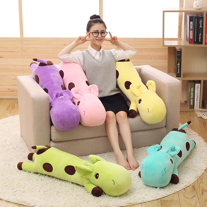 1pc Big Kawaii Giraffe Plush Toys Soft Stuffed Cartoon Animal Deer Dolls Sofa Decoration Baby Kids Birthday Christmas Gifts