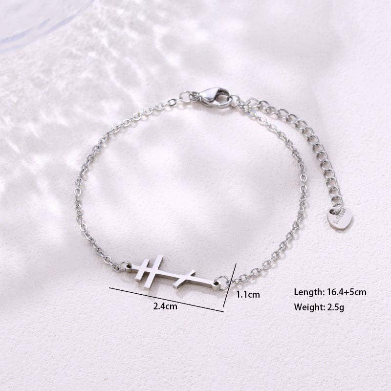 Stainless Steel Cross Bracelet Simple Orthodox Geometric Artificial Pearl Women's Jewelry Accessory Anniversary Celebration