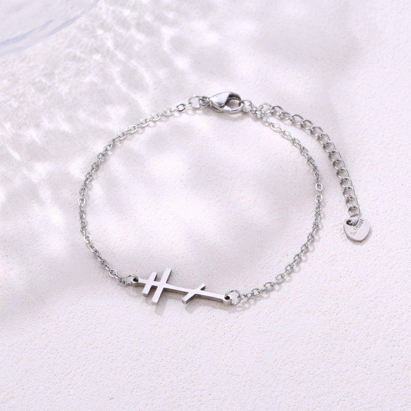 Stainless Steel Cross Bracelet Simple Orthodox Geometric Artificial Pearl Women's Jewelry Accessory Anniversary Celebration