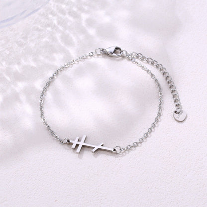 Stainless Steel Cross Bracelet Simple Orthodox Geometric Artificial Pearl Women's Jewelry Accessory Anniversary Celebration