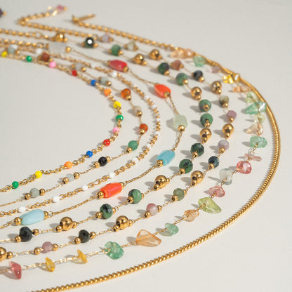 Geometric Necklace For Women Featuring 18K Real Gold Plated 304 Stainless Steel With PVD Coated Finish And Box Chain