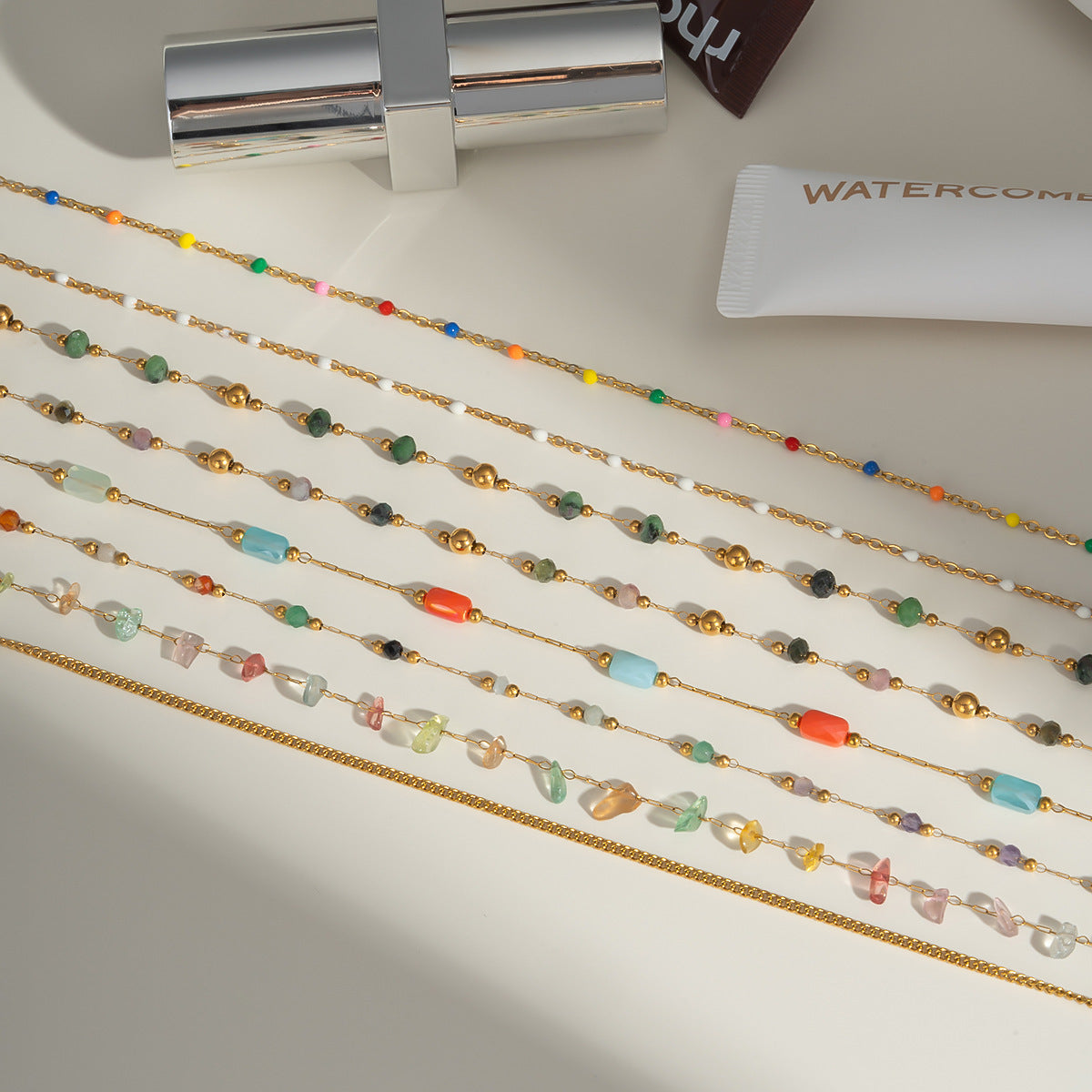 Geometric Necklace For Women Featuring 18K Real Gold Plated 304 Stainless Steel With PVD Coated Finish And Box Chain