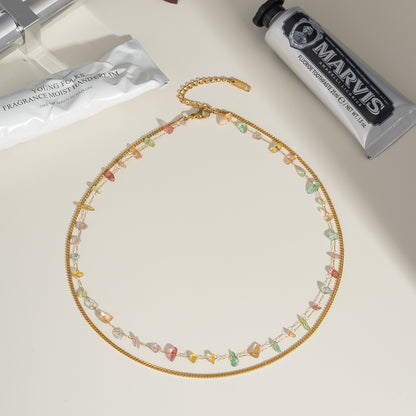 Geometric Necklace For Women Featuring 18K Real Gold Plated 304 Stainless Steel With PVD Coated Finish And Box Chain